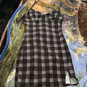 black and white dress